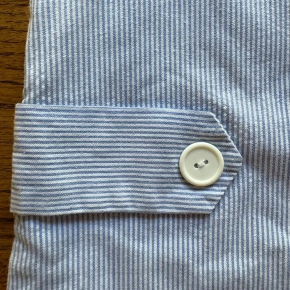 Samara 3T Vintage blue and white Striped Jon-Jon with Baseball/B applique - Picture 10 of 14